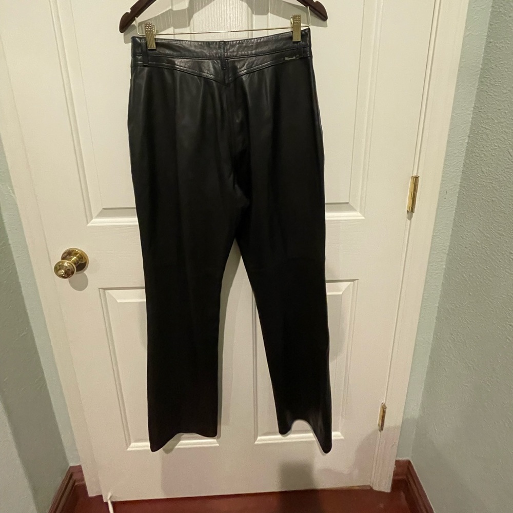 BNWOT Faconnable black lambskin leather pants